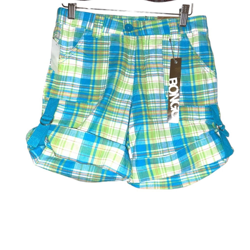 NWT Bongo Tartan Shorts Green & Blue Boys Size 14